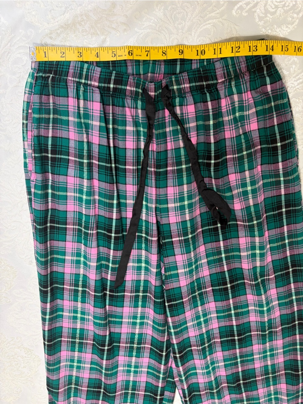 Victorias Secret Cotton Modal Emerald Green & Pink Plaid Pajama Set Medium - Picture 12 of 13